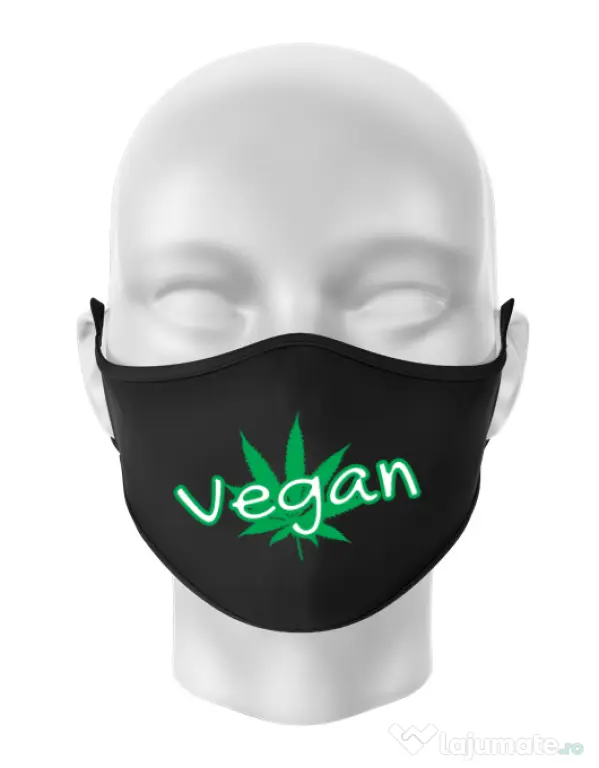 Masca personalizata reutilizabila Vegan Negru