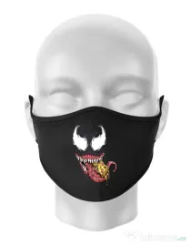 Masca personalizata reutilizabila Venom pizza Negru
