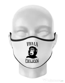 Masca personalizata reutilizabila Viva la evolucion Alb