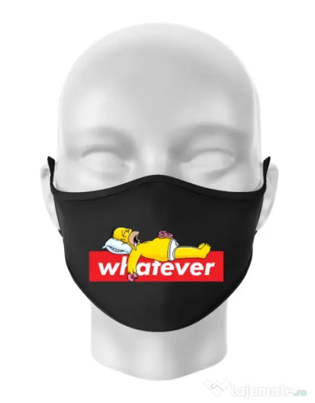 Masca personalizata reutilizabila Whatever Negru