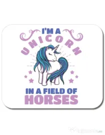 Mousepad personalizat Just a unicorn Alb