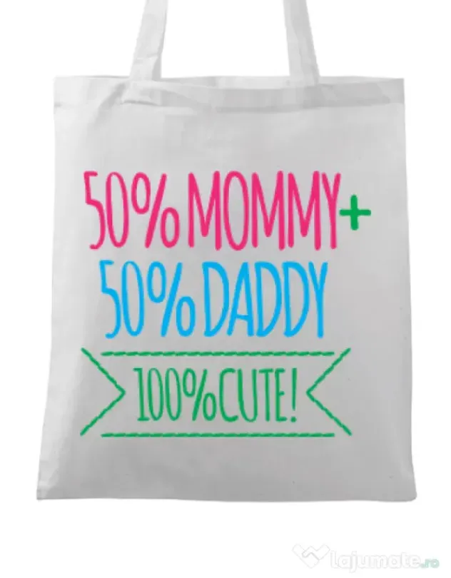 Sacosa din panza 100 Cute Alb