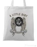 Sacosa din panza A little dirt Alb