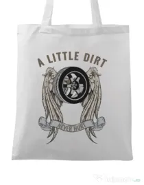 Sacosa din panza A little dirt Alb