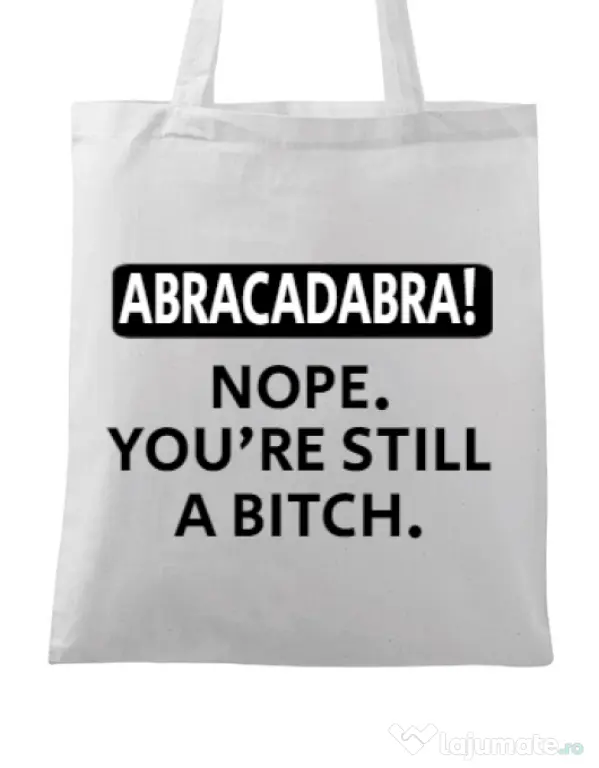 Sacosa din panza Abracadabra Alb