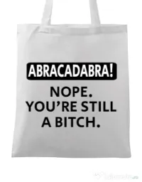 Sacosa din panza Abracadabra Alb 