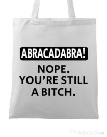 Sacosa din panza Abracadabra Alb