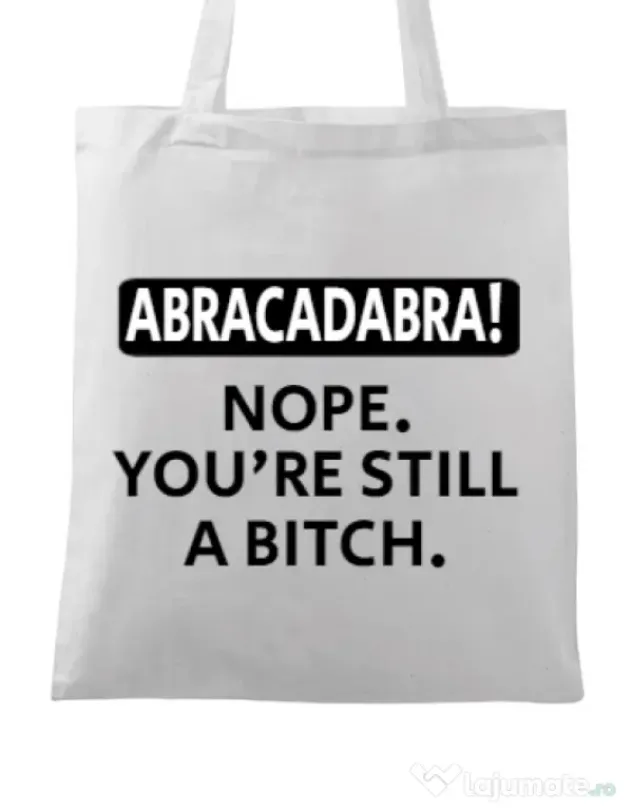Sacosa din panza Abracadabra Alb