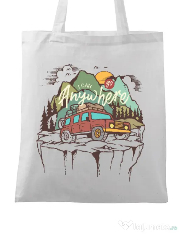 Sacosa din panza Adventure Alb