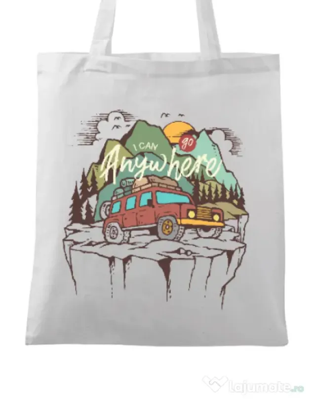 Sacosa din panza Adventure Alb