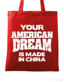 Sacosa din panza American dream Rosu