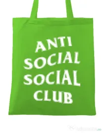 Sacosa din panza Anti social Verde mar