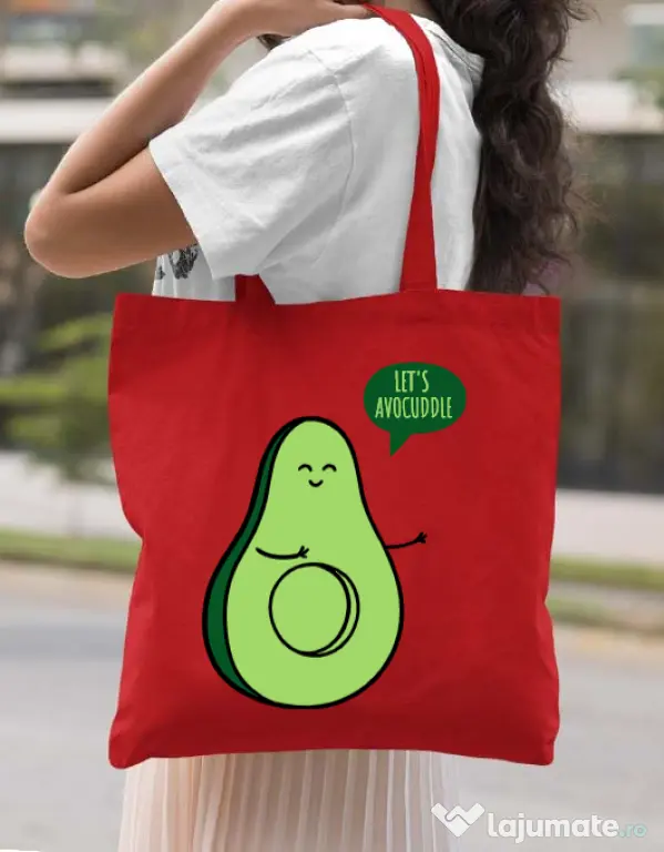 Sacosa din panza Avocuddle 1 Rosu