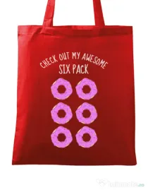 Sacosa din panza Awesome sixpack Rosu