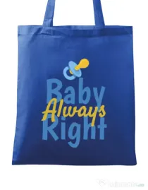 Sacosa din panza Baby always right Albastru regal
