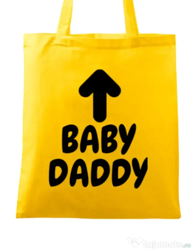 Sacosa din panza Baby daddy Galben