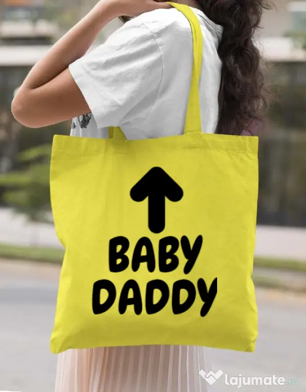 Sacosa din panza Baby daddy Galben