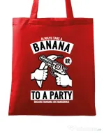 Sacosa din panza Banana Party Rosu