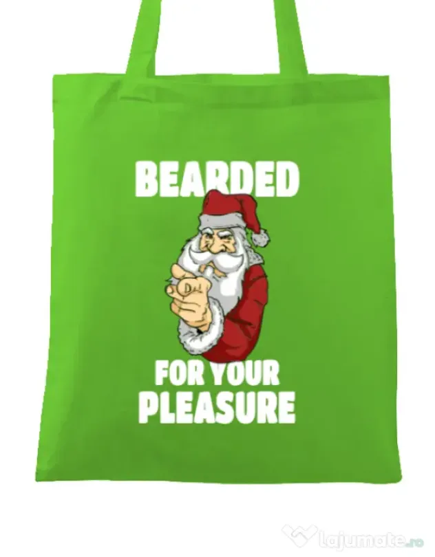 Sacosa din panza Bearded for your pleasure Verde mar
