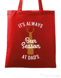Sacosa din panza Beer season Rosu