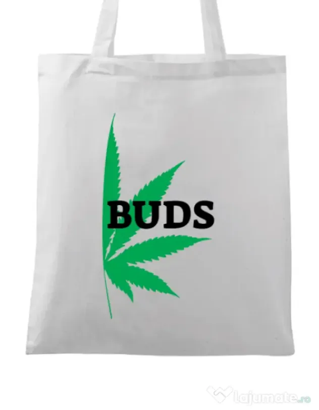 Sacosa din panza Best buds 2 Alb