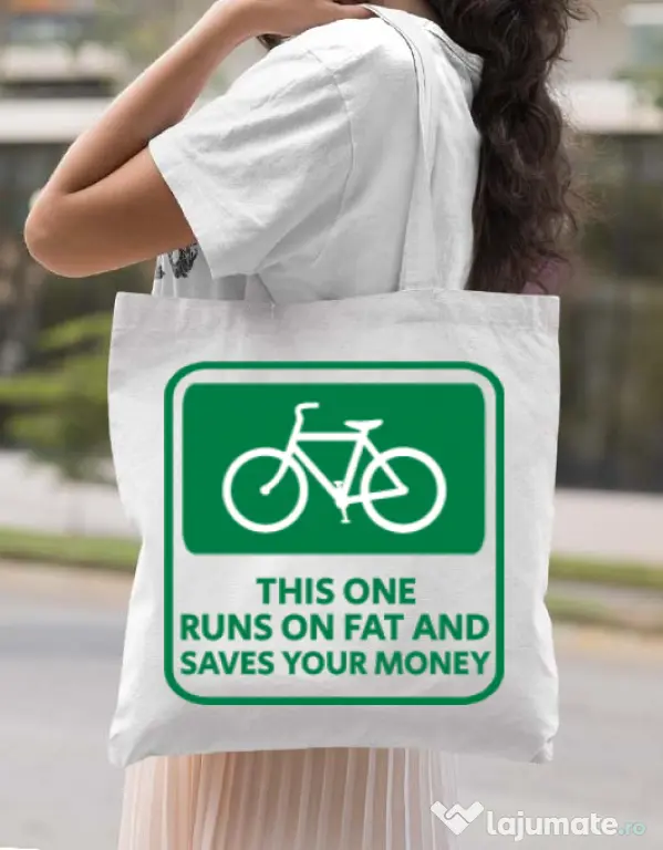 Sacosa din panza Bicycle Alb