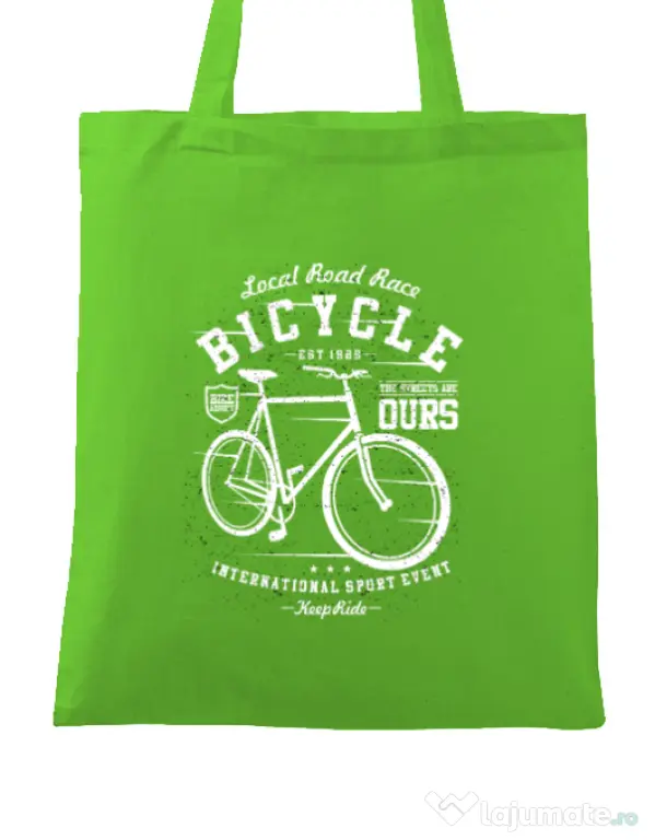 Sacosa din panza Bicycle Verde mar