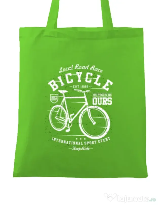 Sacosa din panza Bicycle Verde mar