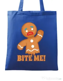 Sacosa din panza Bite me Albastru regal