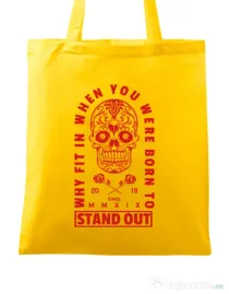 Sacosa din panza Born to stand out Galben