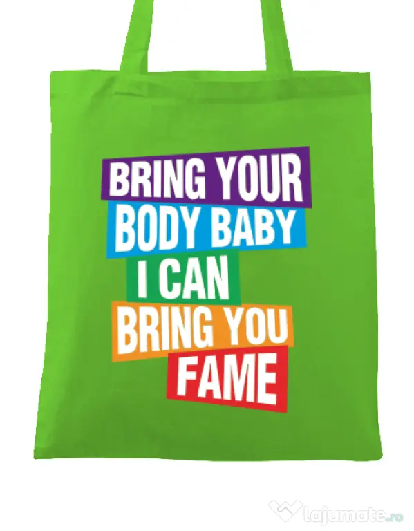 Sacosa din panza Bring your body Verde mar