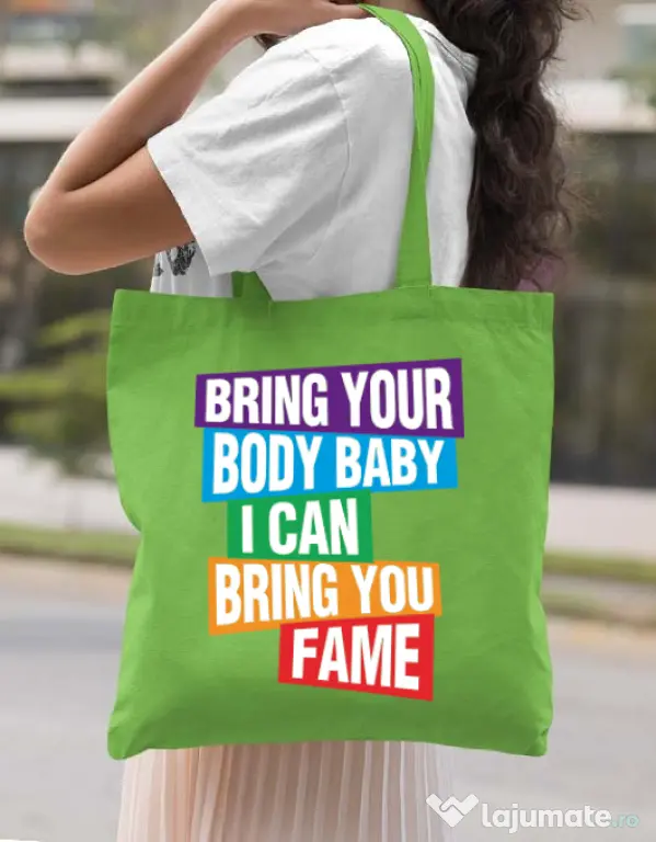 Sacosa din panza Bring your body Verde mar