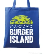 Sacosa din panza Burger island Albastru regal