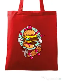 Sacosa din panza Burger Skater Rosu