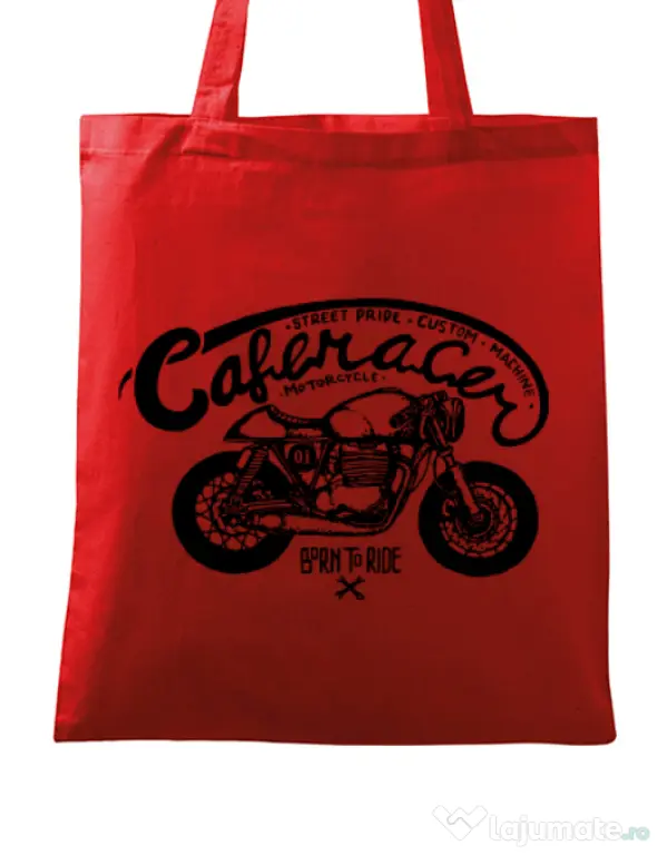 Sacosa din panza Caferacer Rosu