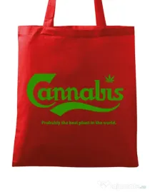 Sacosa din panza Cannabis Rosu
