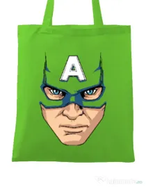 Sacosa din panza Captain America Mask Verde mar
