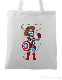 Sacosa din panza Captain Woody Alb
