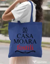 Sacosa din panza Casa moara fostili Albastru regal