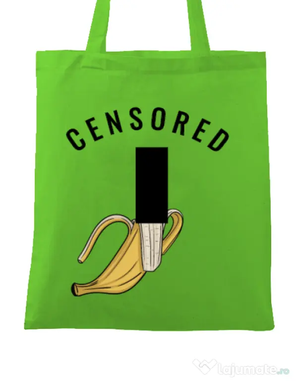 Sacosa din panza Censored Verde mar