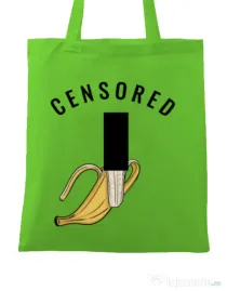Sacosa din panza Censored Verde mar