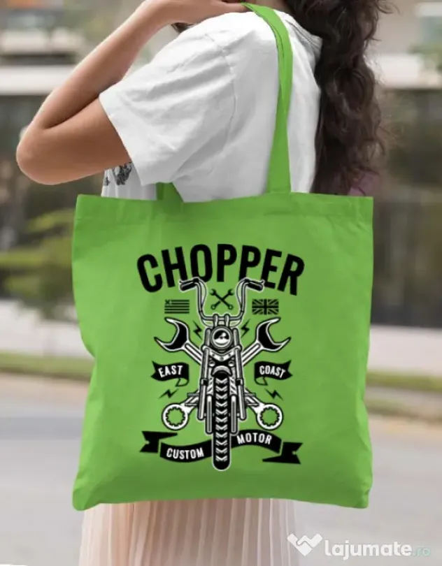 Sacosa din panza Chopper Verde mar