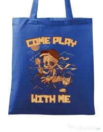 Sacosa din panza Come play with me Albastru regal