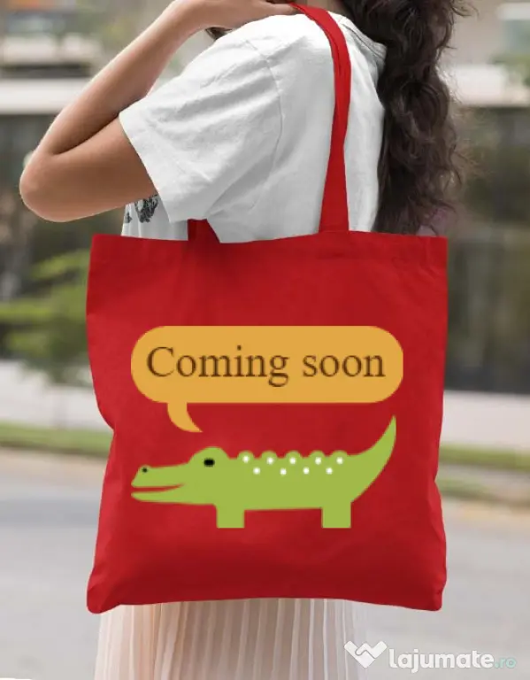 Sacosa din panza Coming soon Rosu