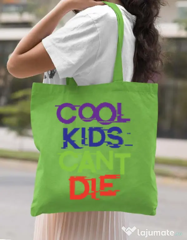 Sacosa din panza Cool kids Verde mar