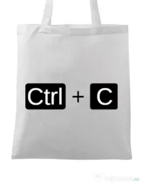 Sacosa din panza Ctrl Copy Alb
