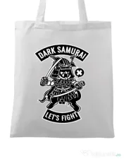 Sacosa din panza Dark samurai Alb