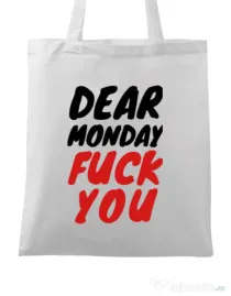 Sacosa din panza Dear monday Alb