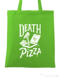 Sacosa din panza Death By Pizza Verde mar