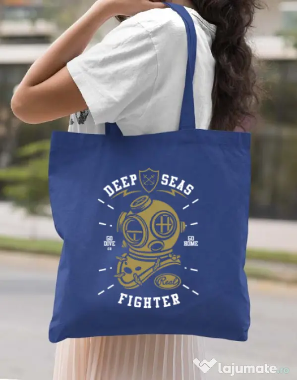 Sacosa din panza Deep Seas Fighter Albastru regal